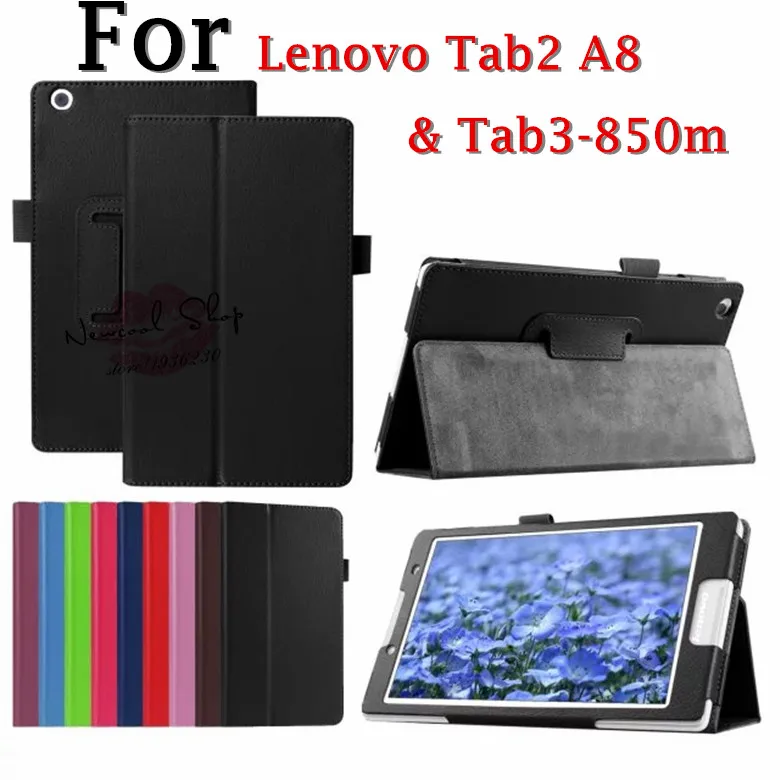 

2016 New Tab3 8 inch Tablet TB3-850M Case Flip Cover For Lenovo Tab3 Tab 2 3 8 inch Tablet case Tab2 A8 A8-50F Litchi Slim case