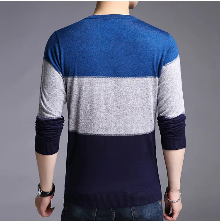 Брендовый Мужской пуловер, мужской вязаный свитер, полосатый свитер, Мужская трикотажная одежда, sueter hombre camisa masculina 100