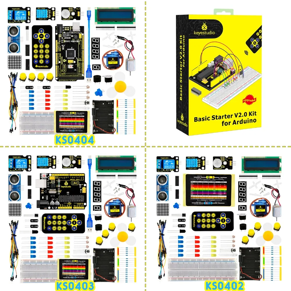 

2019 NEW! Keyestudio Basic Starter V2 Kit for Arduino UNOR3/Mega DIY Projects W/Gift Box