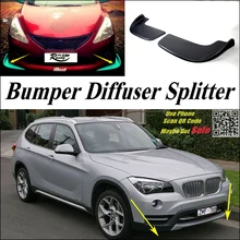 Автомобильный Разветвитель диффузор бампер Canard губы для BMW X1 E84 F48 2009~ тюнинг обвес комплект/передний дефлектор автомобильный плавник подбородок уменьшить тело
