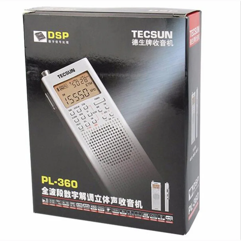 Tecsun PL 360 радио приемник DSP FM MW SW LW + Внешняя AM антенна наружная портативный рекордер
