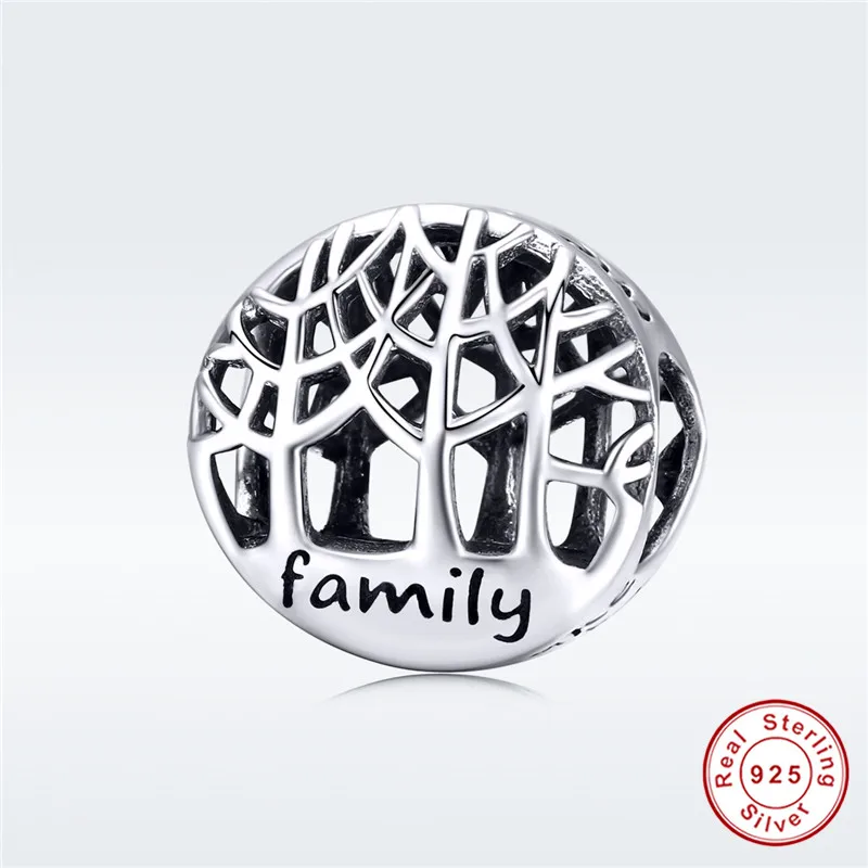 

fit Pandora Bracelet Original 925 Sterling Silver Famlily Tree Beads S925 Forest Charm for Necklace Chain Jewelry Making