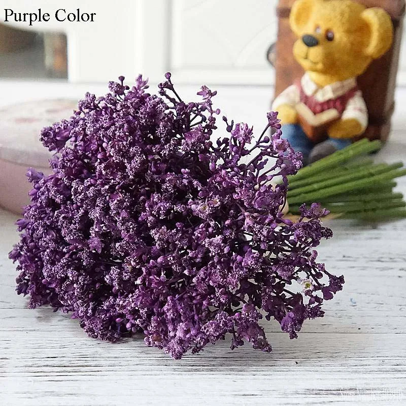 Purple 16 шт./Букет искусственных цветов ручной работы для детей, ночной жасмин для украшения дома, свадьбы, сада, пластиковые искусственные цветы - Цвет: Purple
