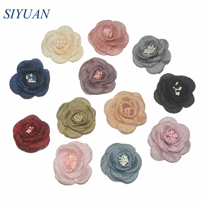 Заколка для волос Camelia Flower 12 цветов в наличии 40 шт./лот 2 дюйма |