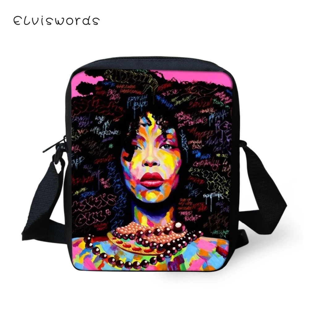 WHOSEPET-Black-Art-Afro-Printing-African-girls-Women-Messenger-Bag-Crossbody-Bag-for-Women-Purse-Small