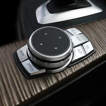 

Car styling ABS Chrome Interior Central Multimedia Switch Button Cover Trim Stickers for BMW 5 series F10 F18 525 528