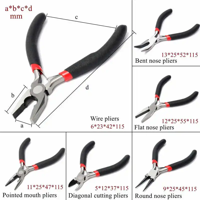 Мини Длинные плоскогубцы ювелирные изделия круглый нос делая Бисероплетение провода резак ручные инструменты комплект
