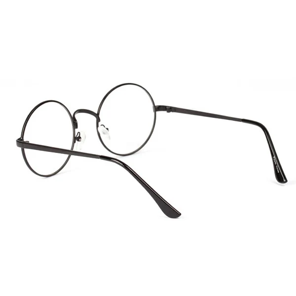 Модные ретро круглые металлические оправы очки прозрачные линзы очки унисекс JEAZ - Цвет оправы: Черный