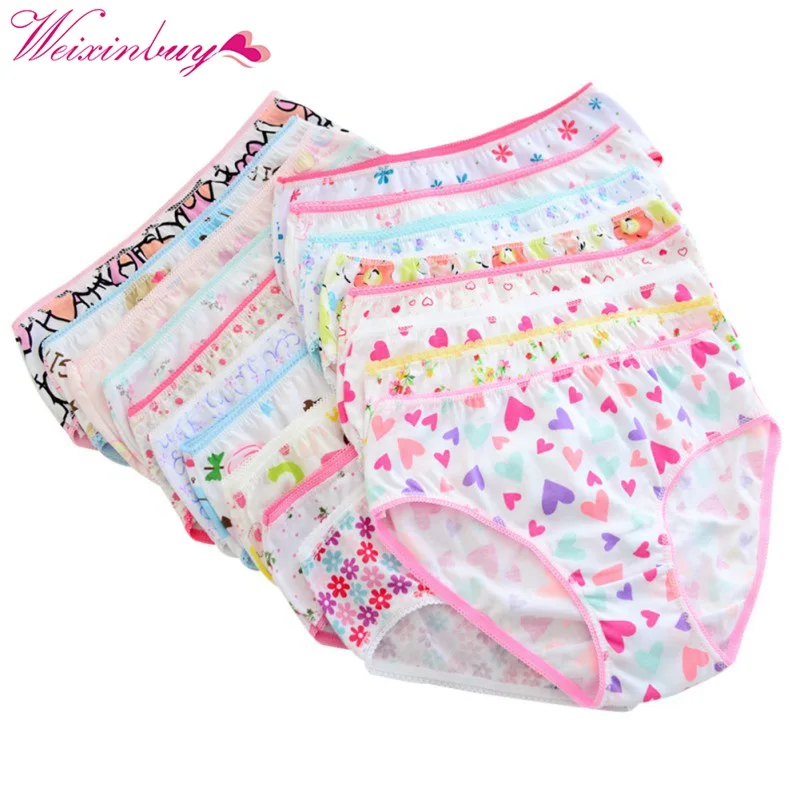 

6 Pcs/lot Panties Underwear Kids Children Toddler Girls Soft Underwear Cotton Panties For Girls Children Printed Cartoon Briefs