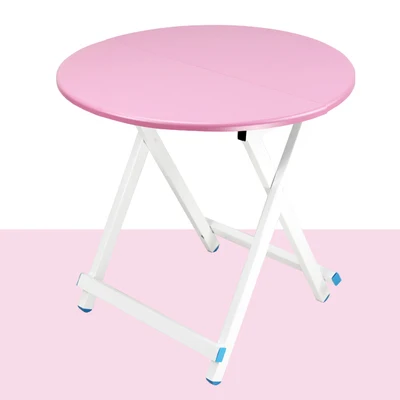 Складной обеденный стол портативный складной стол открытый стол для киоска обучающий стол - Цвет: pink 80DxH55cm