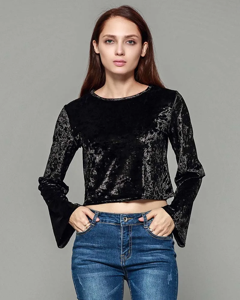 Getvogue 2018 Women's Spring Pullover Blouse Plain Simple Long Loose