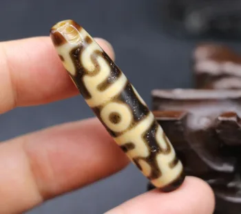 

Treasure Magic LKbrother Magic Power Tibetan Old Agate Ivory Color 3 Eye Lianshifaqi dZi Bead Totem 53MM