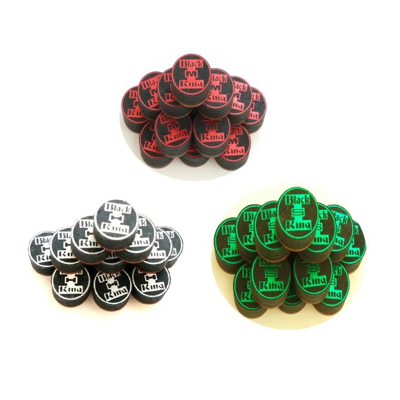 50 개/몫 14mm 블랙 킹 당구 풀 큐 팁 SS/S/M/H 9 레이어 가죽 전문 큐 팁 당구 액세서리
