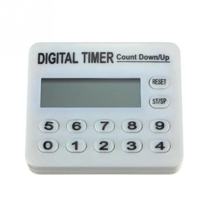 

White Digital LCD Kitchen Cooking Sport CountDown Timer Clock 12 Key