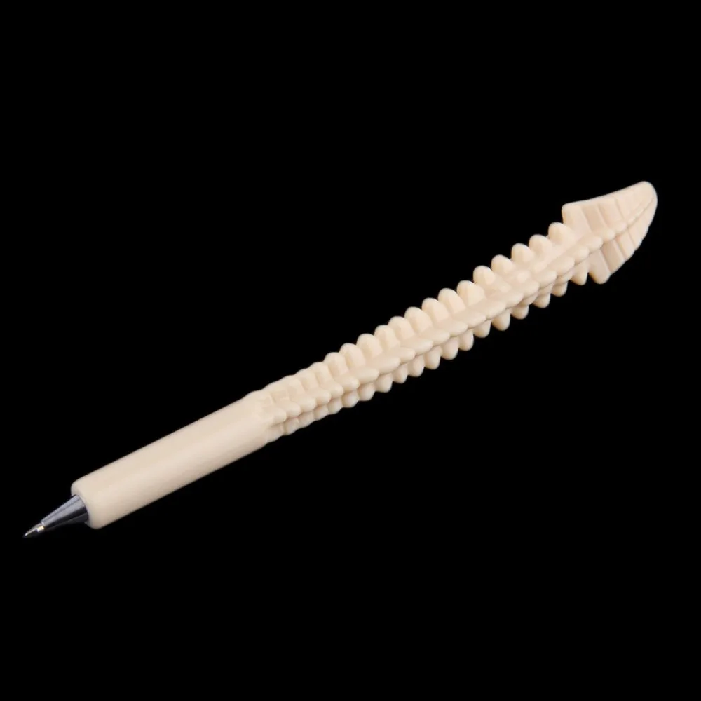 

White Plastic Spine & Cartilage & Bony Smooth Writing Novelty Ball Point Pen Bone Shape Nurse Doctor Student Stationery Gift