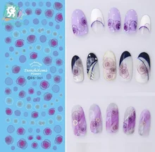 Rocooart DS361 DIY Water Transfer Nails Art Sticker 2017 Year Deep Tarashikomi Flowers Nail Wrap Sticker Tips Manicura stickers
