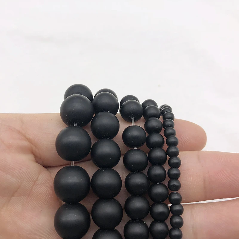 Женские матовые бусины из агата и оникса незакрепленные стеклянные натурального