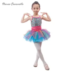 Танцы любимые красочные ребенка Танцевальный Костюм Балетная Пачка Детская для выступления Танцевальный костюм балерина-пачка для