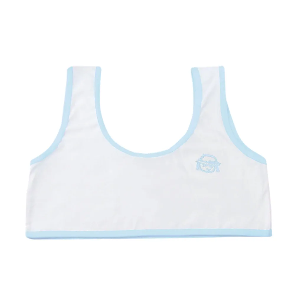 Light blue Детский бюстгальтер для девочек-подростков; хлопковое детское нижнее белье для девочек; спортивный бюстгальтер для подростков с накладкой на грудь; спортивный бюстгальтер для девочек-подростков; Новинка - Цвет: Light blue
