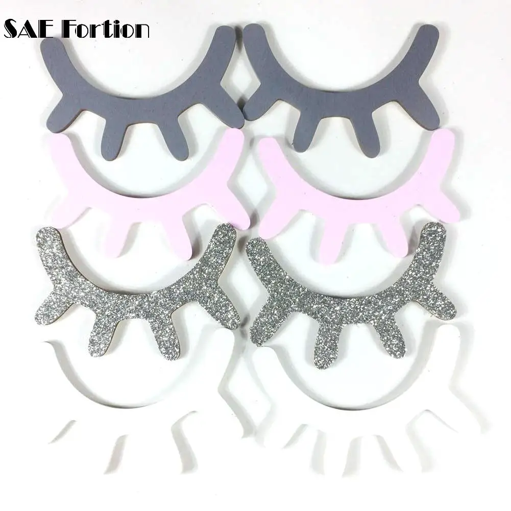 

2Pcs 3D Eyelash Nordic Style Cute Wood Wall Decor Eye lash Wall Sticker Children Kids Baby Room Background Home Decoration
