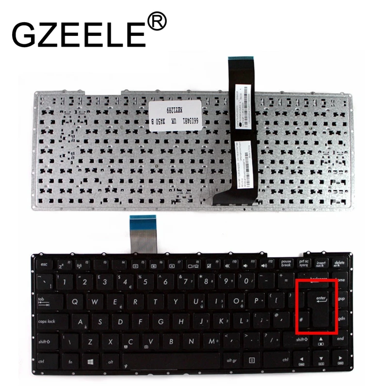 Gzeele новый для Asus p450ld P450LN R405LD R409C R409CA R409CC R409L Клавиатура Великобритании QWERTY