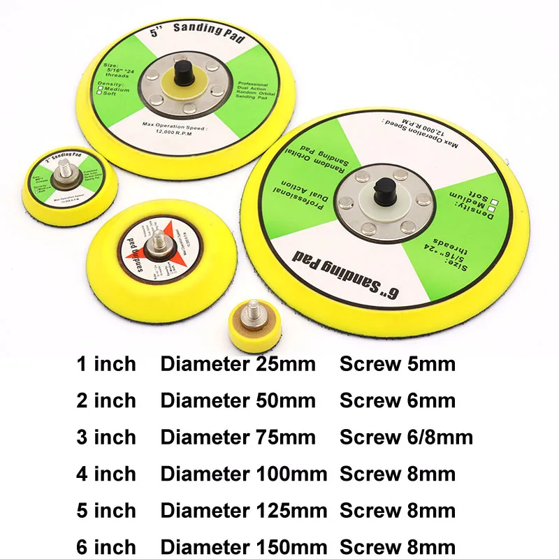URANN " /2"/" 4" " 6" 25~ 150 мм Пневматический самоклеящийся Полировочный коврик наждачная бумага присоска полировальный диск для шлифовального станка полировщик