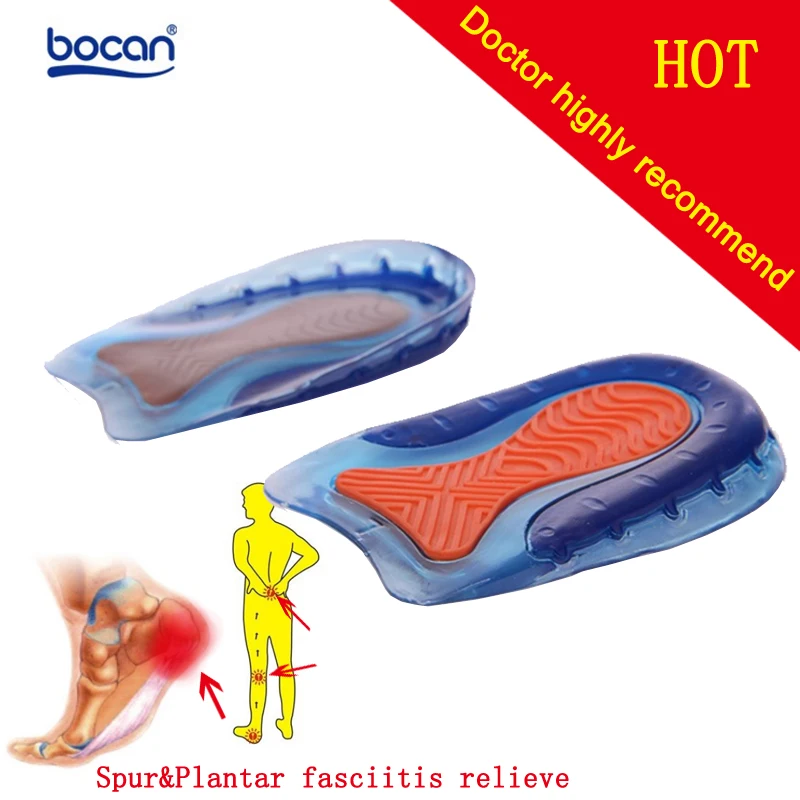 Гелевые стельки BOCAN для Spur Plantar fasciitis, стельки с амортизацией, Удобные стельки для обуви, гелевые для мужчин и женщин