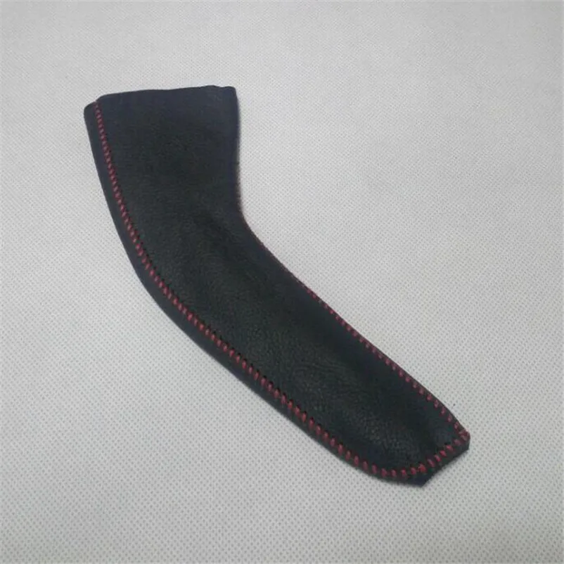 Автомобильный специальный сшитый вручную чехол из натуральной кожи, ручка переключения передач, чехол для Mitsubishi ASX Outlander Pajero - Название цвета: Handbrake Red thread