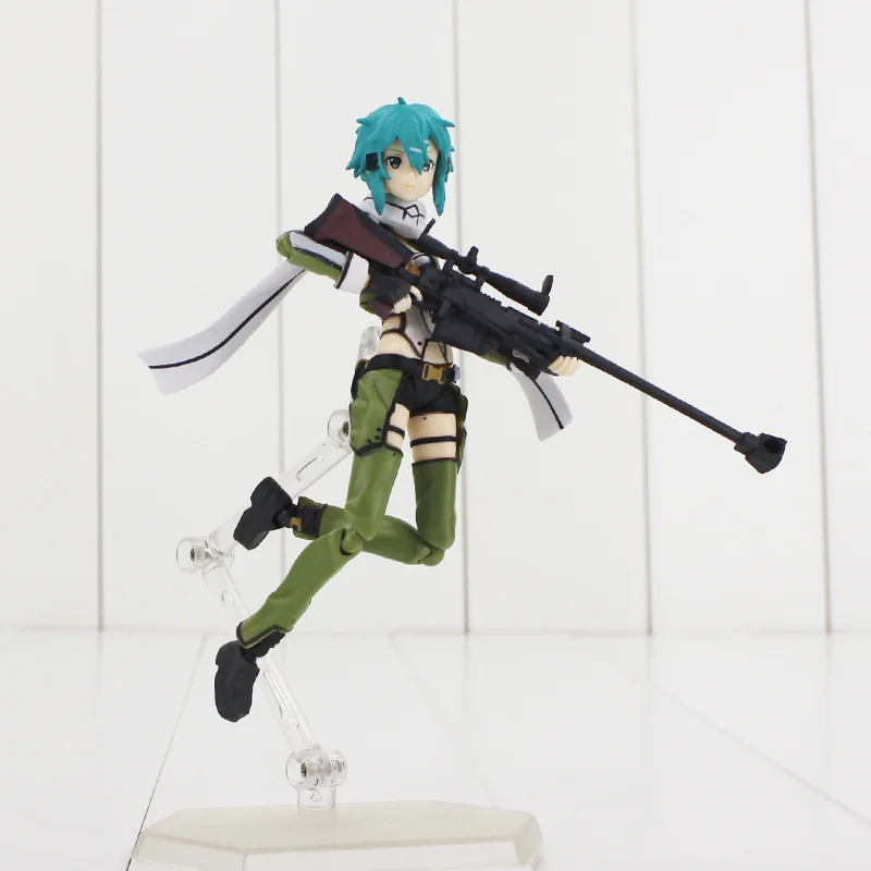 14 см аниме Sword Art Online Asada Shino Sinon Figma ПВХ фигурка Коллекционная модель игрушки