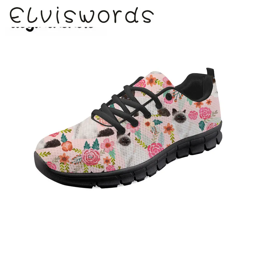 

Pinsen 2019 Shark Sneakers Spring and Summer New Lace-up Casual shoes Soft Pet Cat Printed Breathable women's shoes