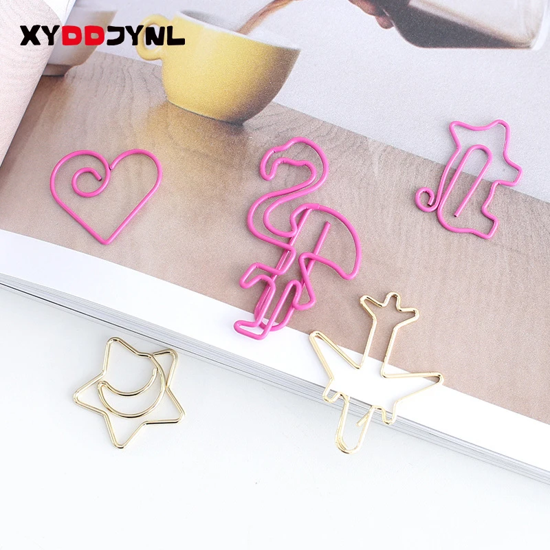 

5pcs Creativity Hollow Colorful Metal Bookmarks Notes Folder Paper Clip Stationery School Office Supply Escolar Papelaria