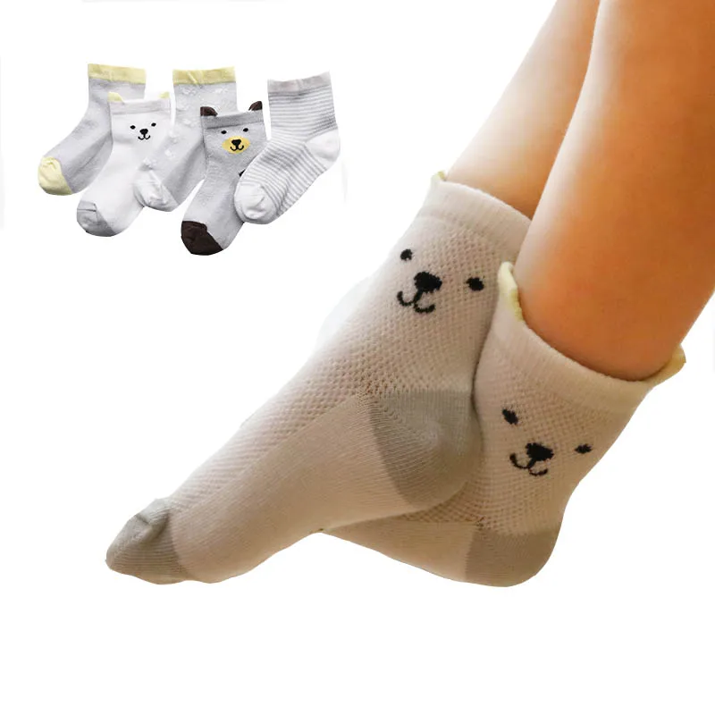 5 пар носков для малышей, мультфильмы для новорожденных, носки для маленьких мальчиков и девочек, нескользящие носки для новорожденных с