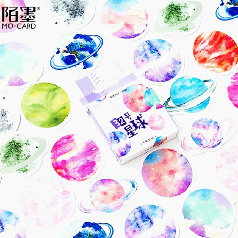 

Sales Promotion 45pcs/box Planet Group Notebooks Paper Sticker Decoration DIY Album Scrapbooking Kawaii Stationery Gift