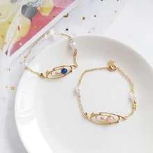 Креативный эстетический металлический текстурный простой браслет-цепочка жемчужный Звездный браслет оптом для женщин