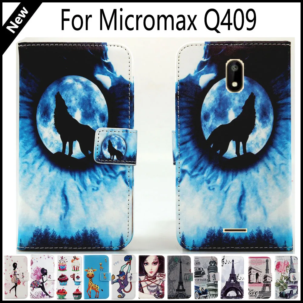 

For Micromax Q409 Wallet Card Slots Book Style Flip PU Leather Case Cover Phone Case 14-Pattern Fashion !