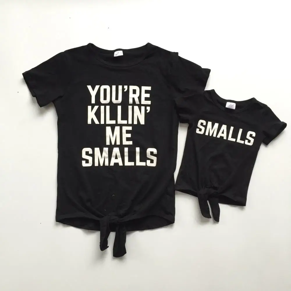 

Mommy and baby girls summer T-shirts baby kids black shirt mommy me shirts