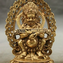 Bi002391 Тибет Тибетский Латунь Храм Буддизм Махакалы Статуя Будды Джосс Защитите Ваджра