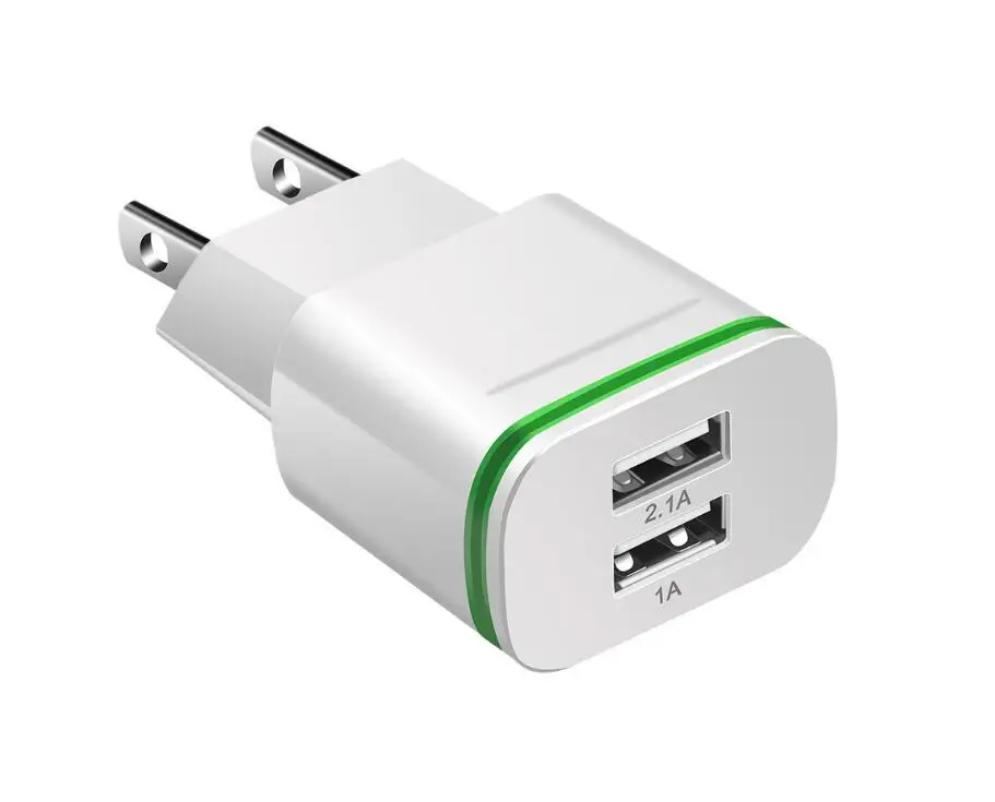 Для HUAWEI XIAOMI европейский и американский стандарт 5V 2A двойной USB светоизлучающее
