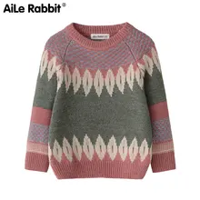 AiLe Rabbit/Коллекция года, осенне-зимняя теплая детская одежда свитер с длинными рукавами Модные новогодние топы с сердечками для мальчиков и девочек, K1