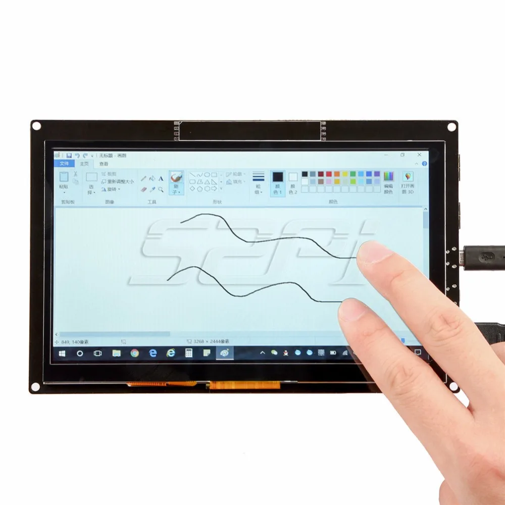  52Pi Free Driver 7 inch 1024*600 TFT Capacitive Touch Display Screen for Raspberry Pi 4 B All Platf