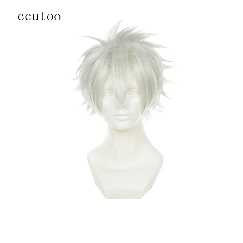 Ccutoo Hitman Reborn Byakuran 1" мужские серебристые белые короткие лохматые слоистые синтетические волосы косплей парики вечерние на Хэллоуин