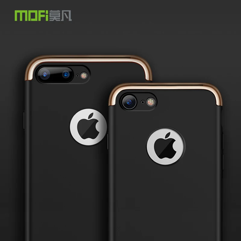 Beste MOFI Telefoon Gevallen Voor iPhone 8 Case 3 in 1 Plating Metalen Hybrid PC Cover Voor iPhone 8 Plus Case Anti klop Terug Coque gevallen