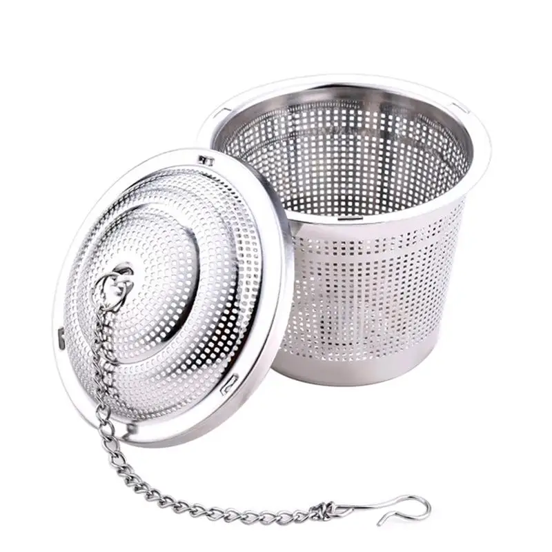 Mug Tea Filter with BPA Free Silicone Lid for Teapot Leaf Tea Infuser for Loose Tea 4 Pack Stainless Steel Tea Strainer Ball with Drip Tray for Loose Leaf or Herbal Tea