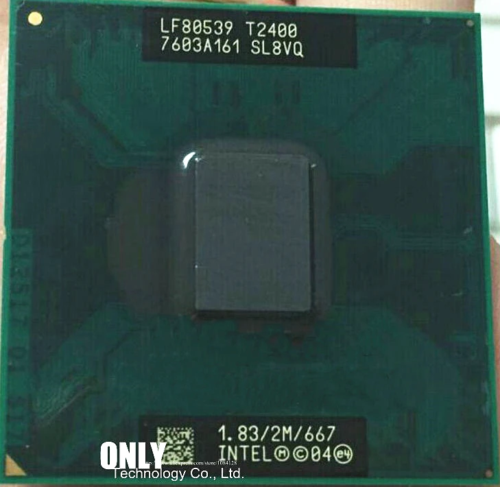 Original intel Core Duo T2400 CPU 2M Cache,1.83GHz,667MHz FSB Laptop processor support 945 chipset cpus