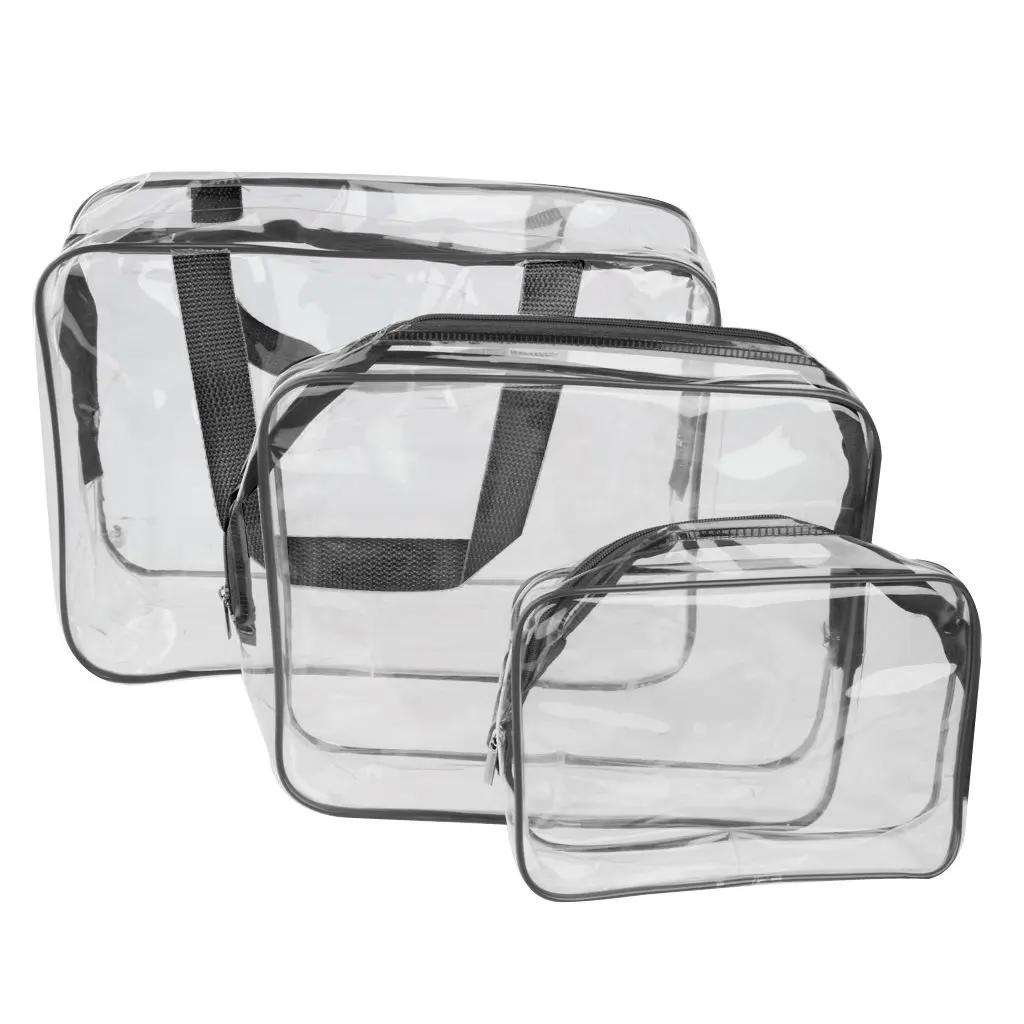 

2018 new 3-in-1 PVC Transparent Waterproof Multifunctional Cosmetic Bags