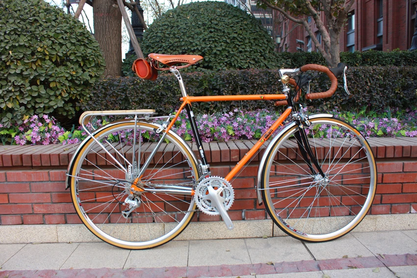 700C road bike 27 speed bike retro bicycle CR-MO frame / fork customized Reynolds 520 frame Retro steel frame bicycle