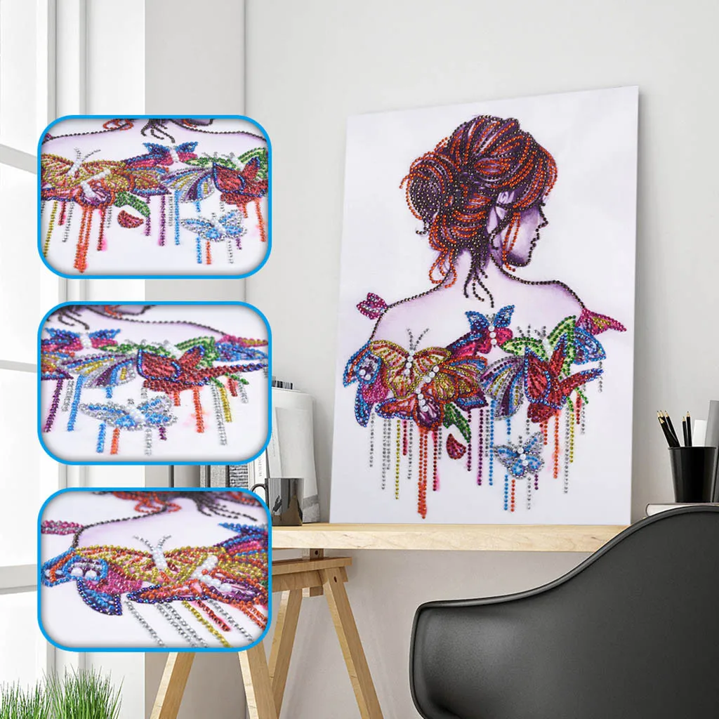 

Portrait Diamond Embroidery Butterfly Special Shaped Diamond Painting DIY 5D Cross Stitch Needlework Diamond Mosaic