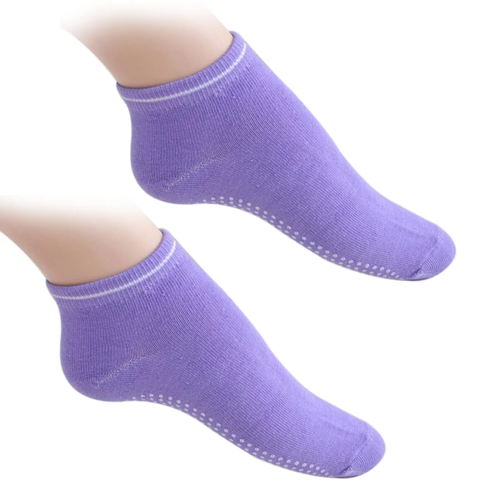 Non-slip Cycling Socks Women Yoga Socks Fitness Sports Running Socks Soft Breathable Pilates Socks for Basketball Exercise - Цвет: Фиолетовый