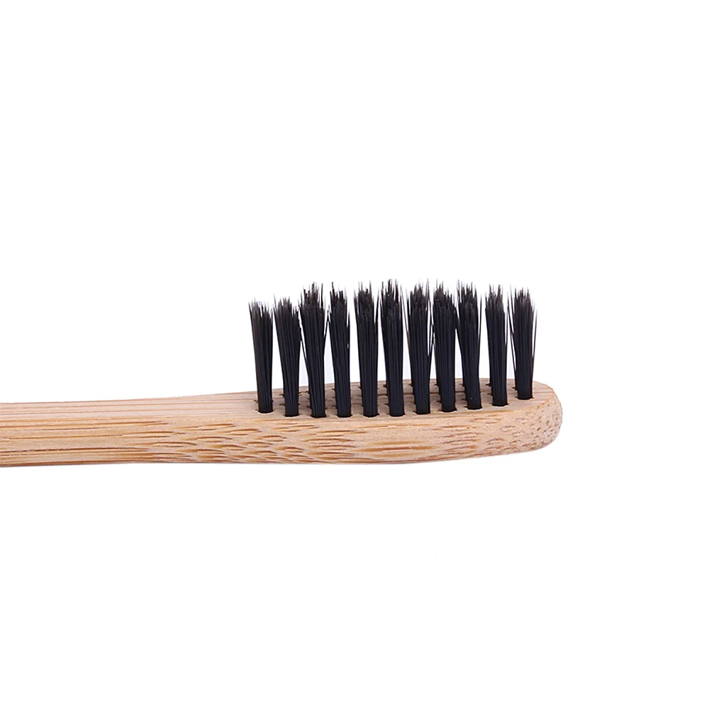 1 шт. бамбуковые зубная щетка из древесного угля деревянной ручкой окружающей среды двойной ультра мягкие черные головки зубные щетки для