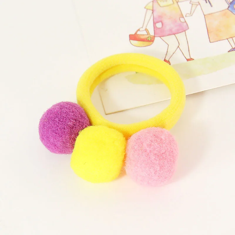 Tie Rope Bands Elastic Ball Color Head Girl Child Accessories Hair Baby 1pcs Candy Sale